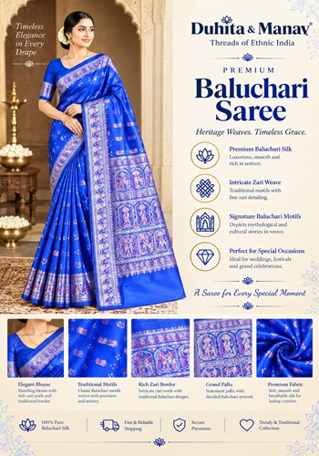 Premium Baluchari Silk Saree