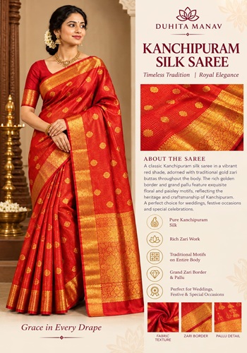 Red Kanchipuram Silk Saree