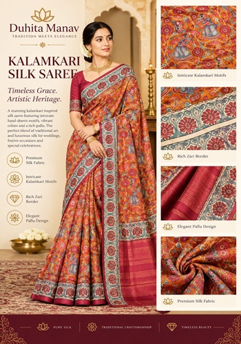 Kalamkari Silk Saree Artistic Heritage