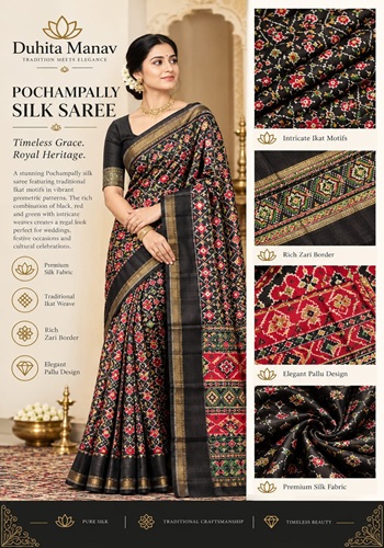 Pochampally Silk Saree – Traditional Ikat Elegance