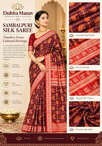 Sambalpuri Silk Saree – Intricate Ikat Royalty